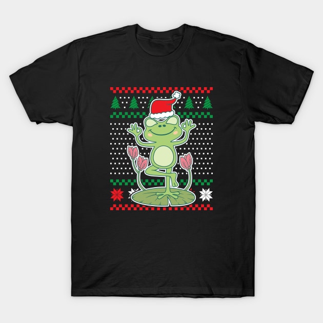 Ugly Christmas Sweaters Cottagecore Frog T-Shirt by JS Arts